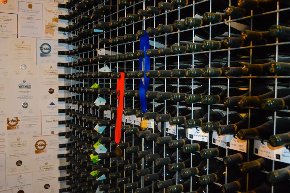 wine in large wine rack
