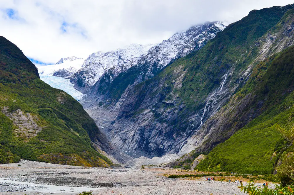 mountain valley with glacier