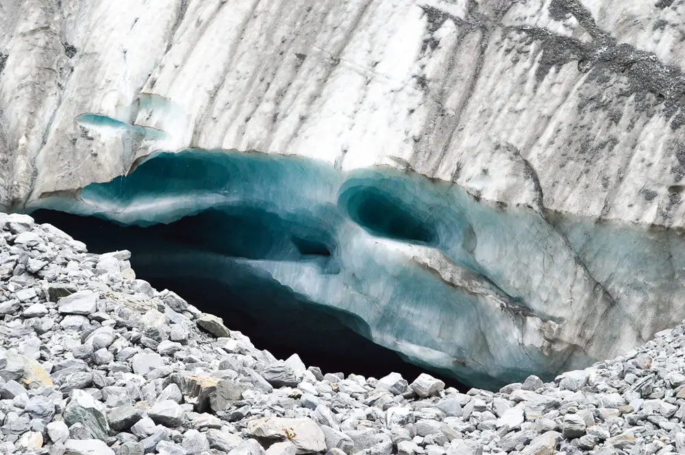 close up of snow and ice glacier