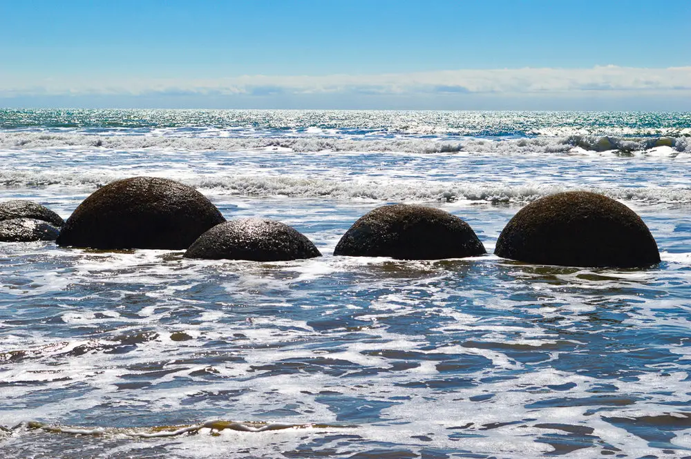 round boulders in the sea