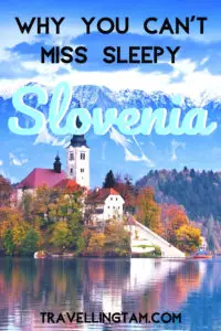 lake bled in slovenia pinterest graphic