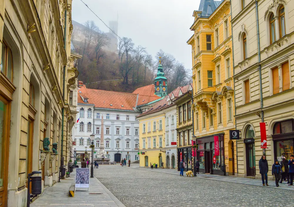 cobbled street of Ljubljana