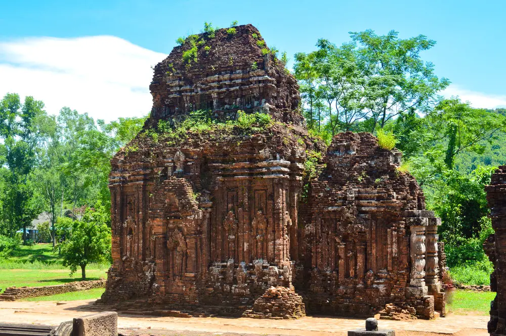 overgrown stone carved temple