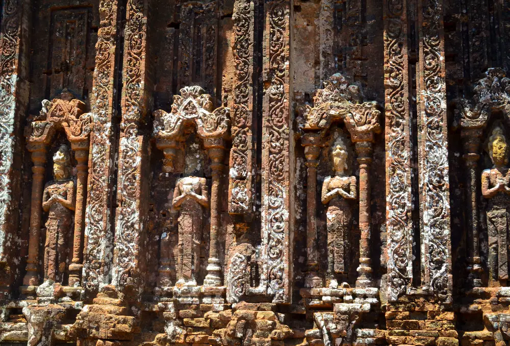 religious carvings in stone temple Vietnam