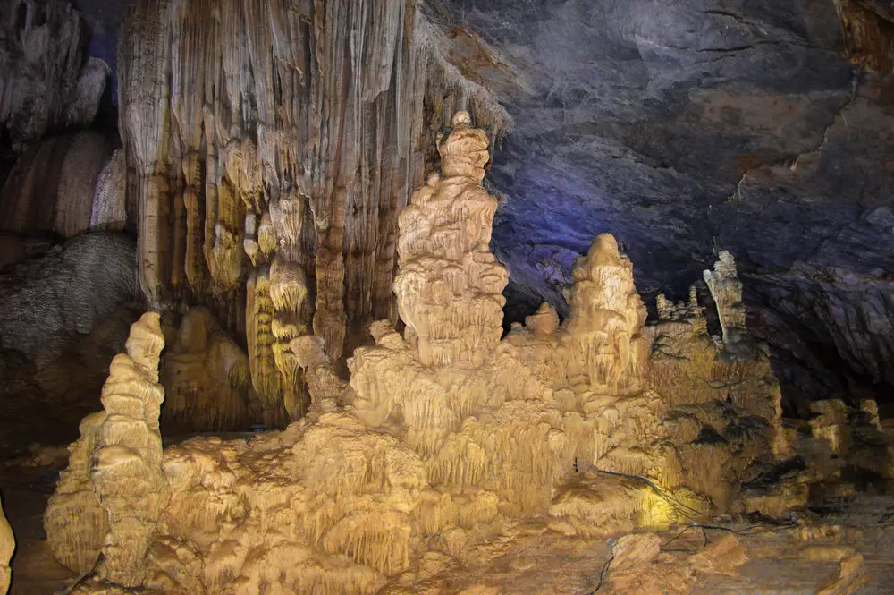 stalactite formation in a cave
