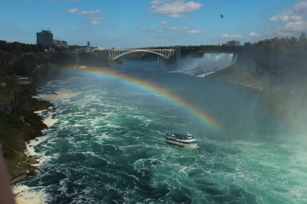 rainbow over Niagara Falls waterfall