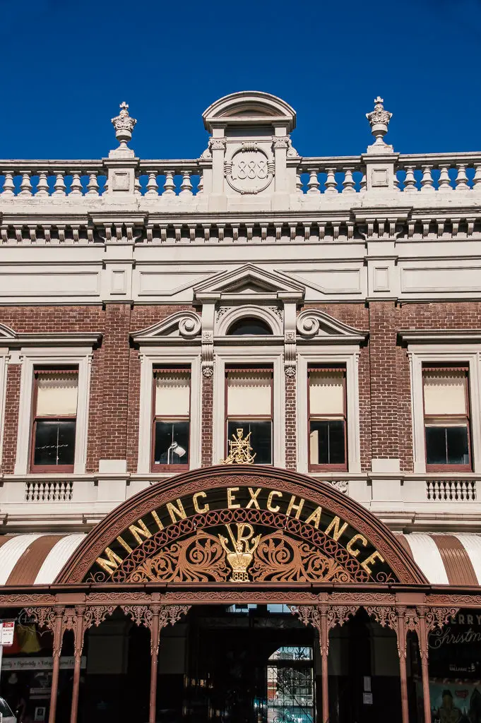 outside of gold mining exchange building