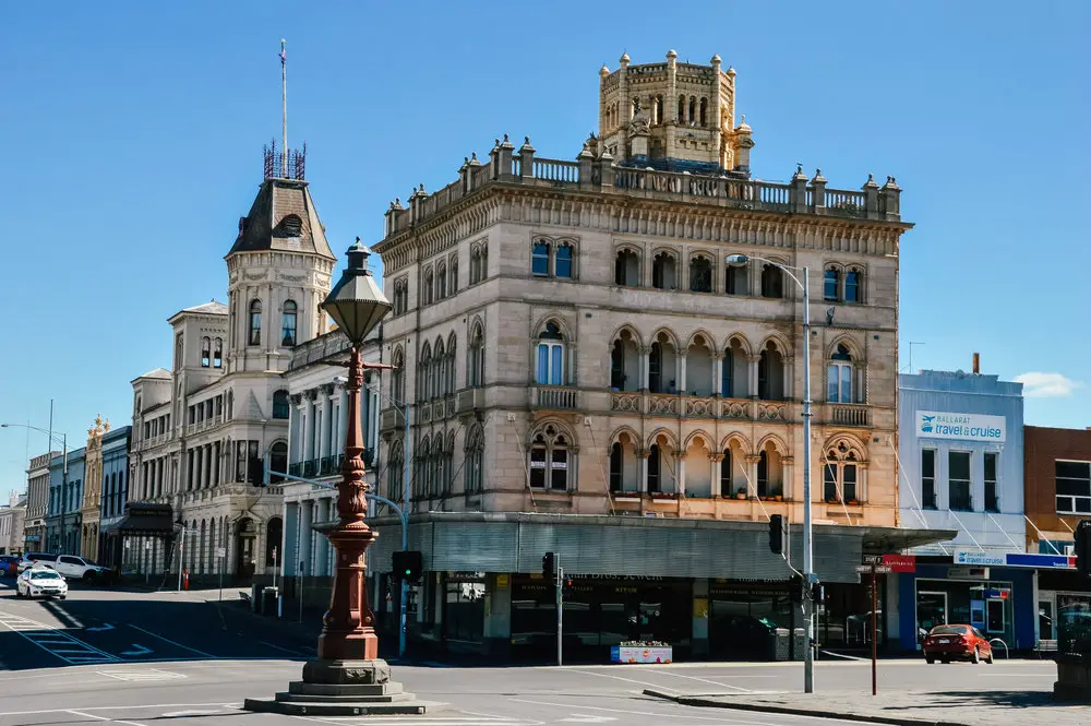 the centre of ballarat with old architecture