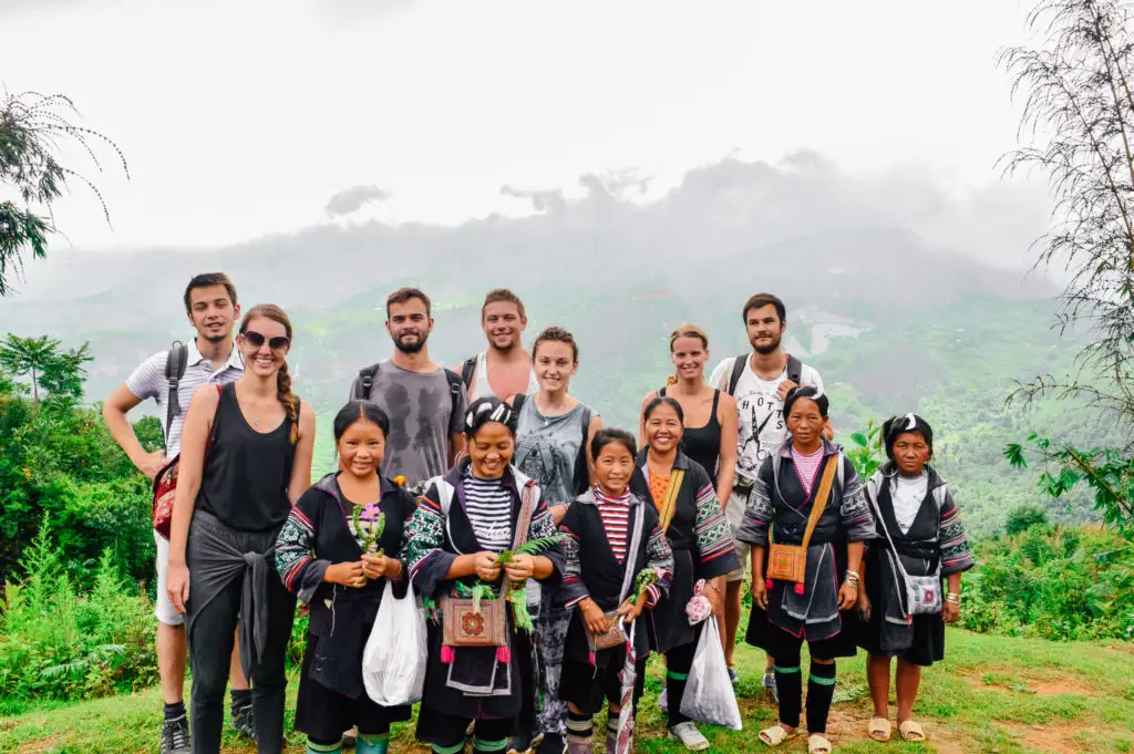 sapa group picture with locals