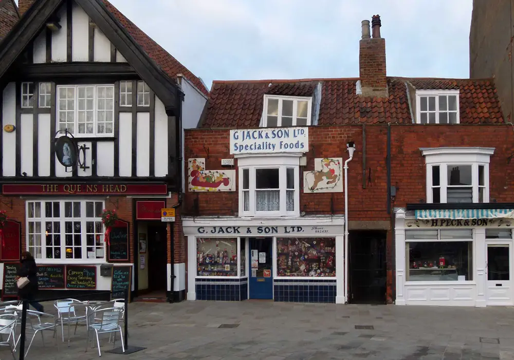 high street of beverley with shop fronts