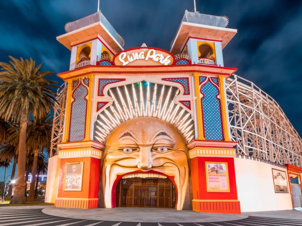 historic theme park luna park in melbourne