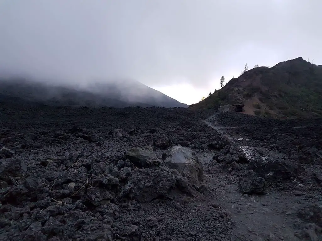 dried black lava scenery