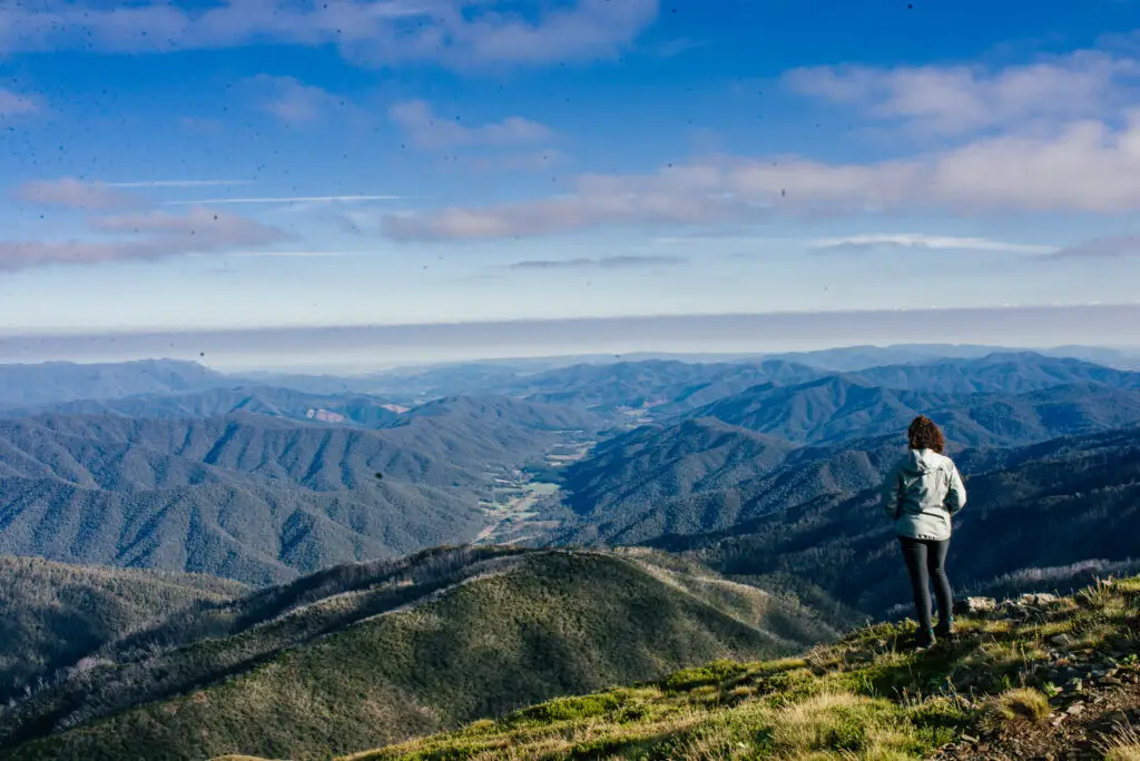 view from the top of Mount Feathertop in Victoria