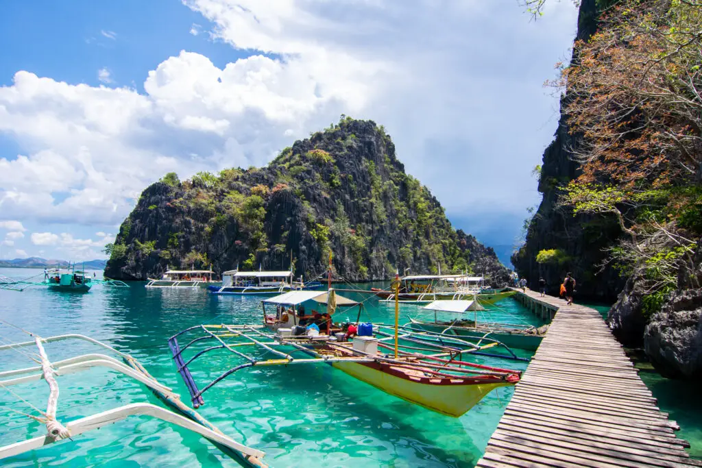 boat on lagoon in the Philippines