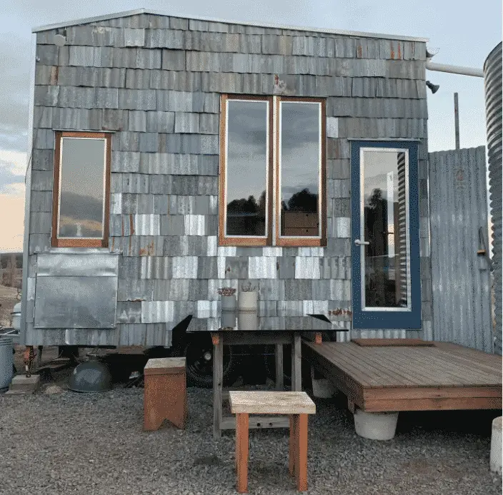unique tiny house accomodation with metal cladding