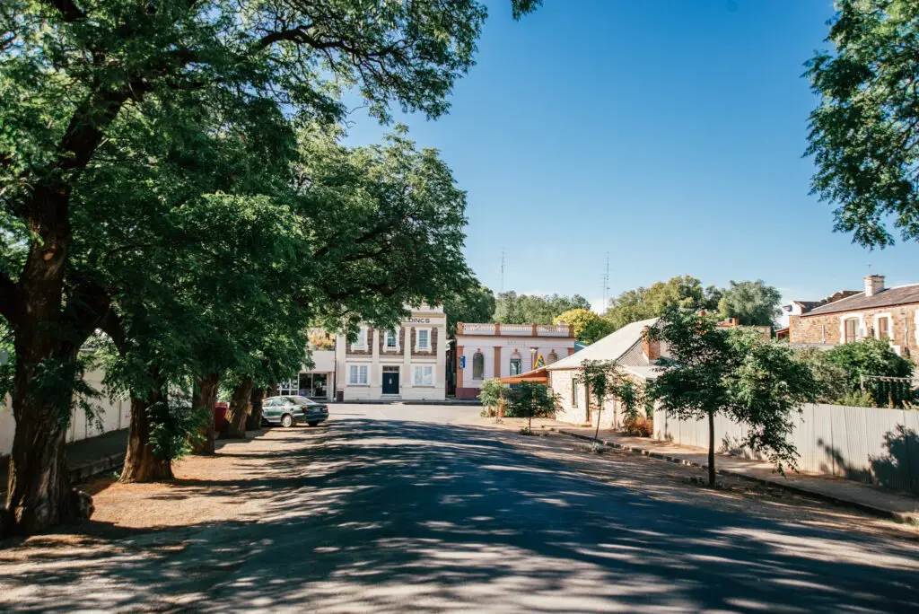 Burra South Australia high street with trees