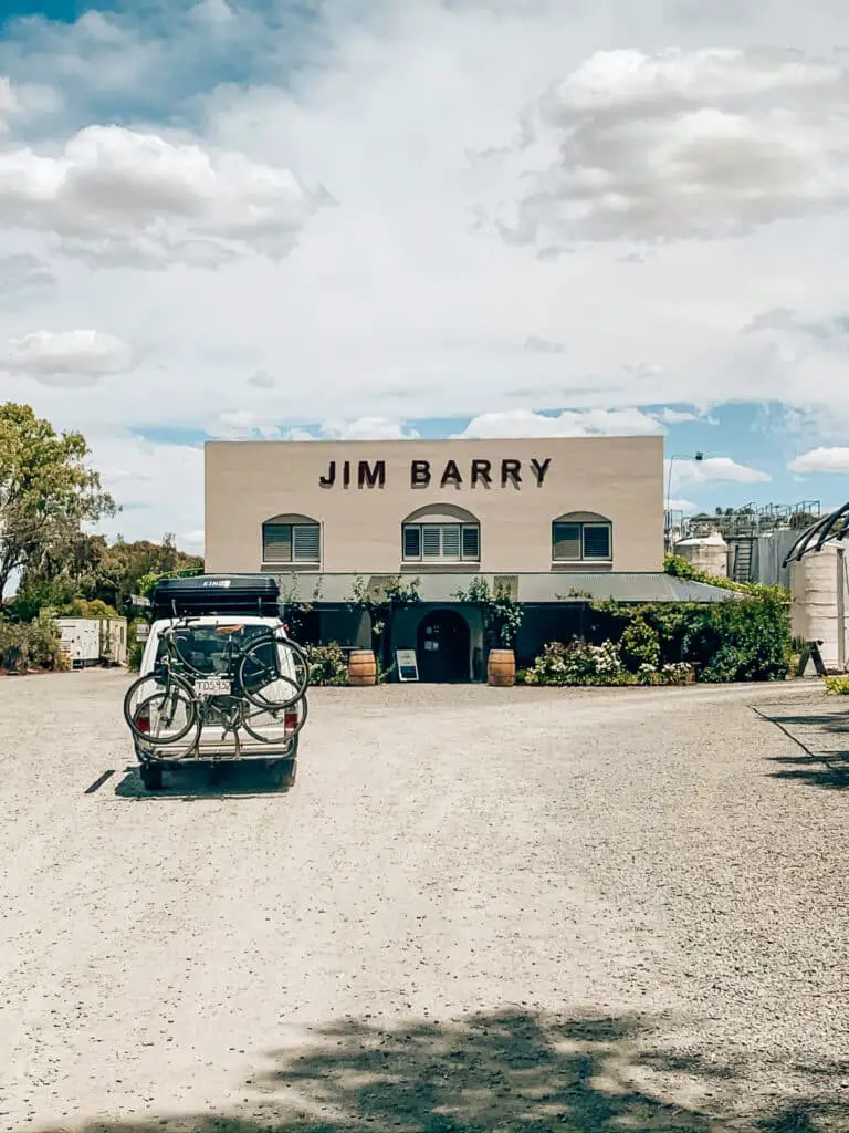 van in front of Jim Barry cellar door