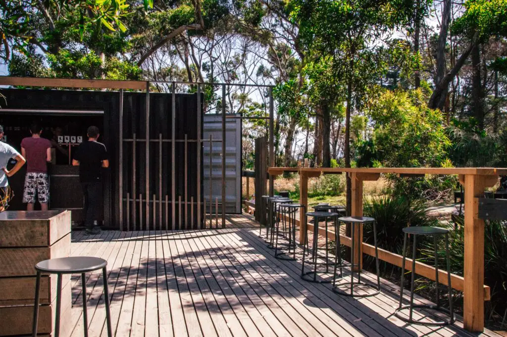 outdoor deck at bruny island beer and cheese co