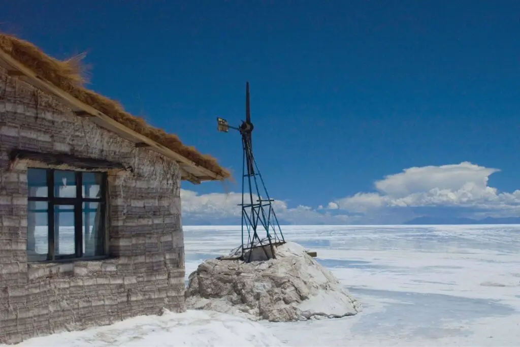 a house made of salt and salt flats in Bolivia 