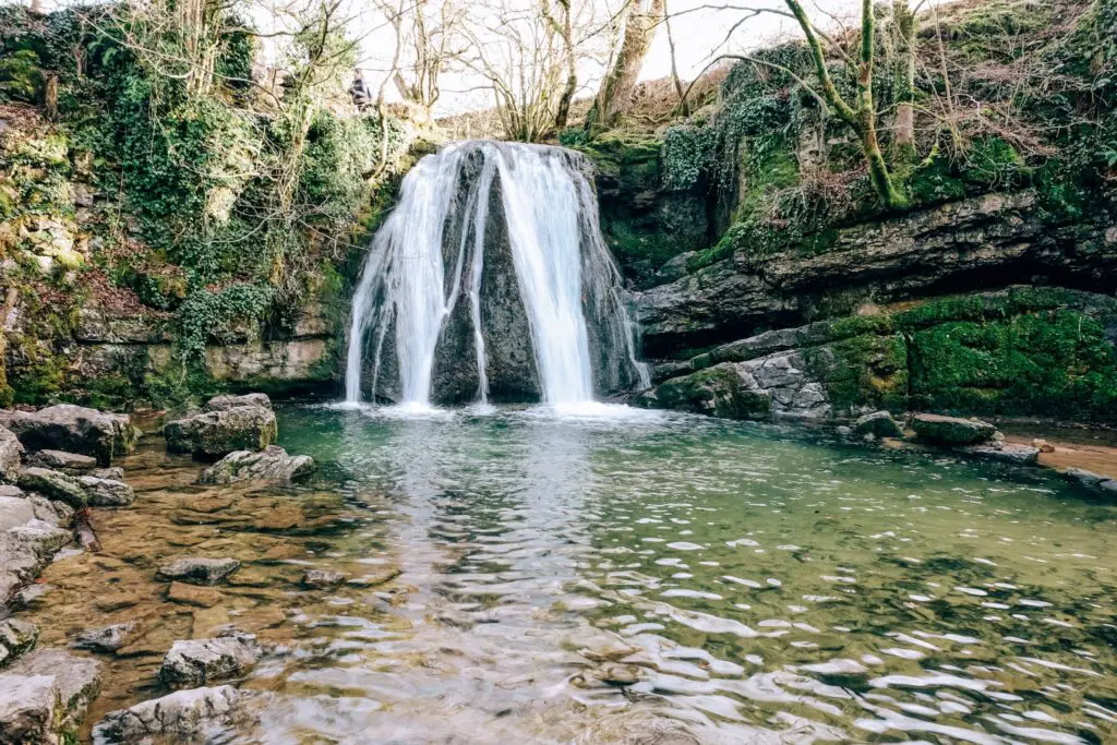 Janet's Foss waterfall in Malham in winter