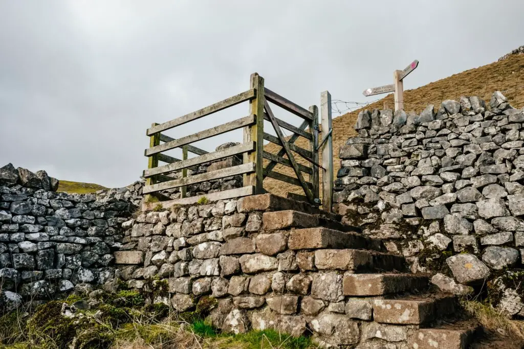 wood and stone kissing gate