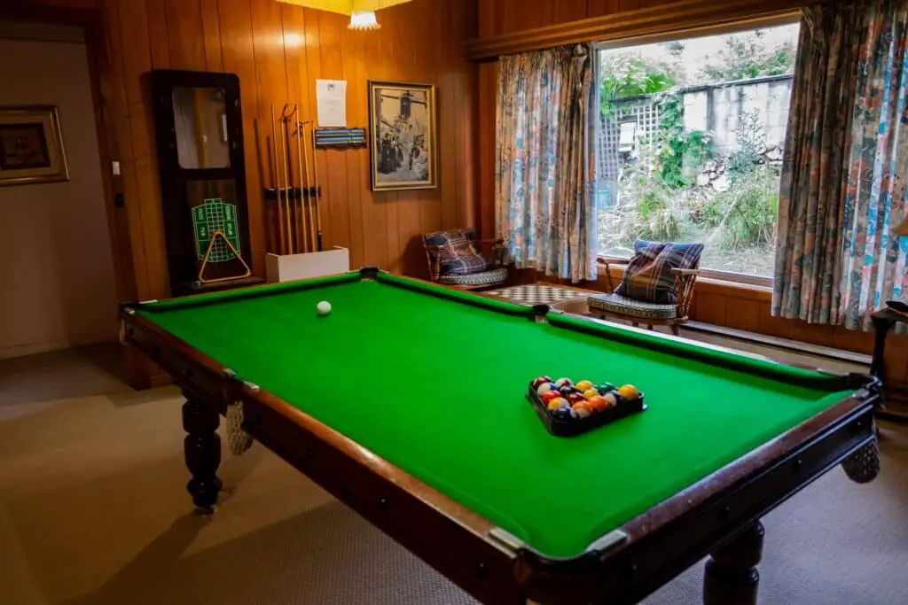 pool table in games room