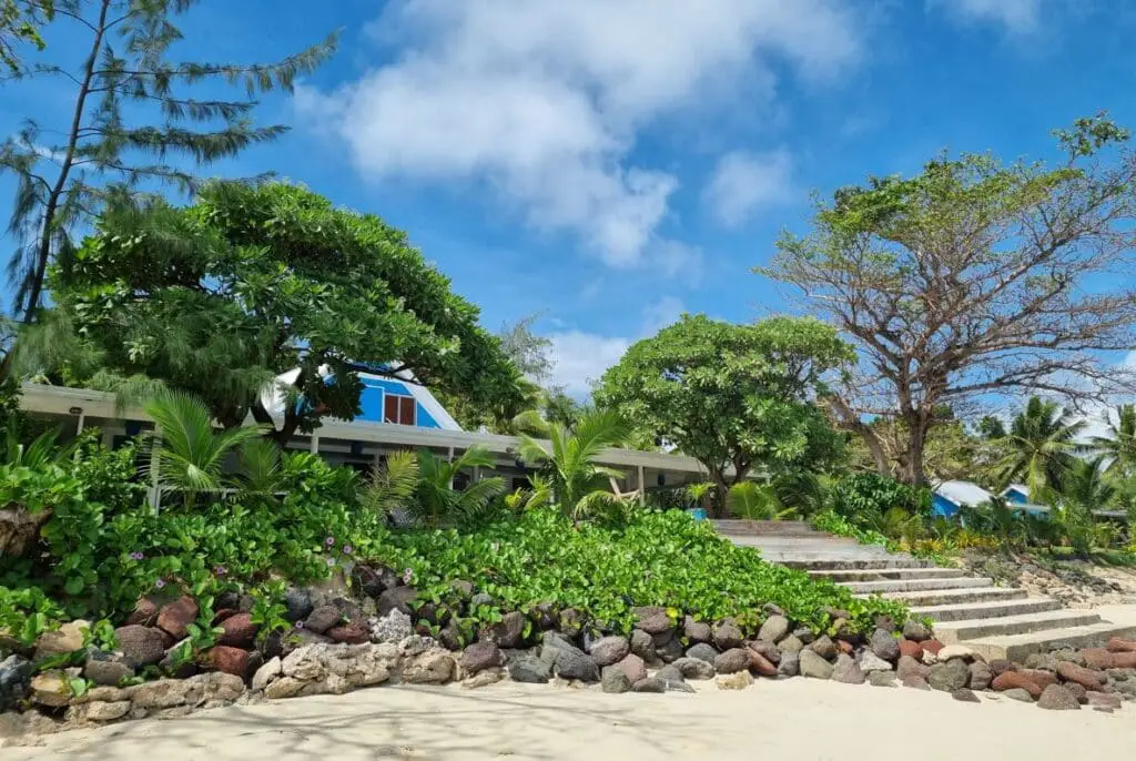 front of Oarsmans resort in Fiji