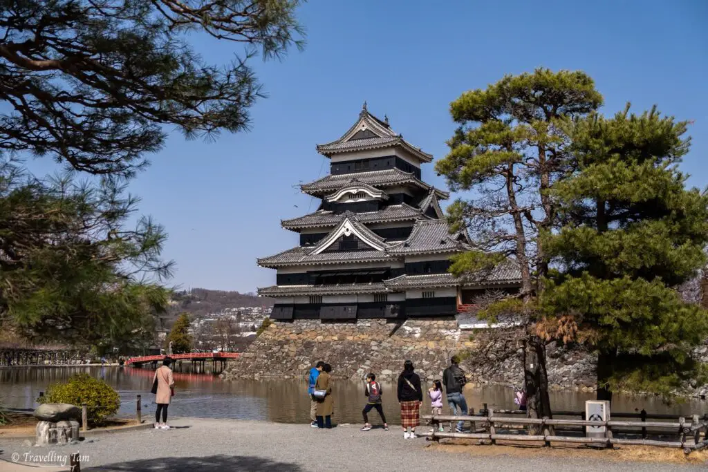 Matsumoto Castle with people in foreground