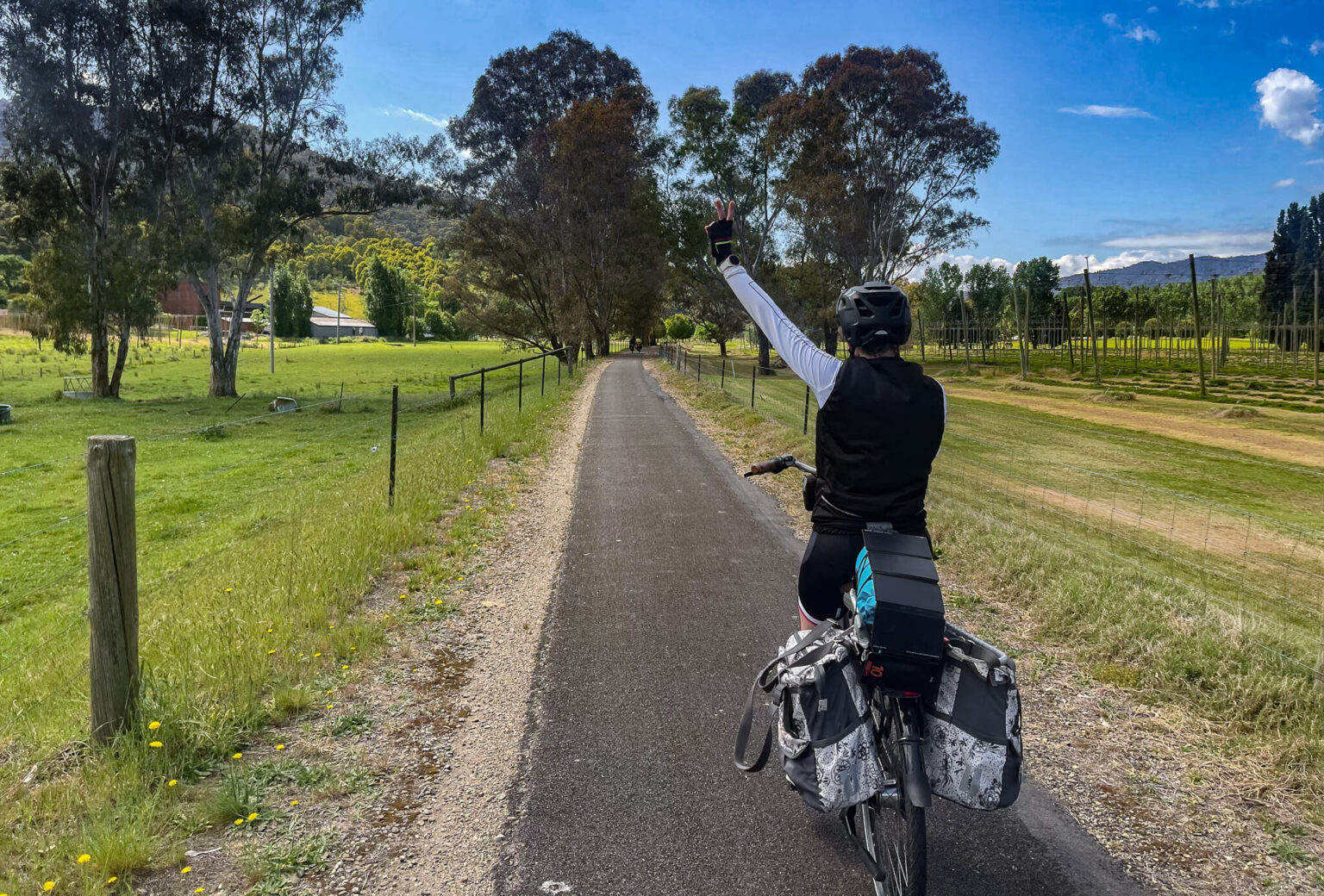 Bikepacking Wangaratta to Bright on the Murray to Mountains Rail Trail