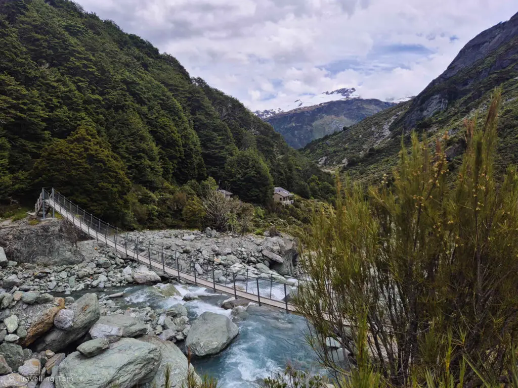 dart hut and suspension bridge